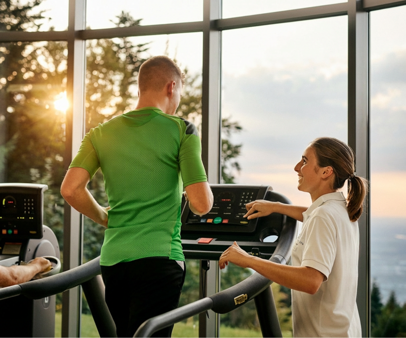 Mann trainiert auf Laufband